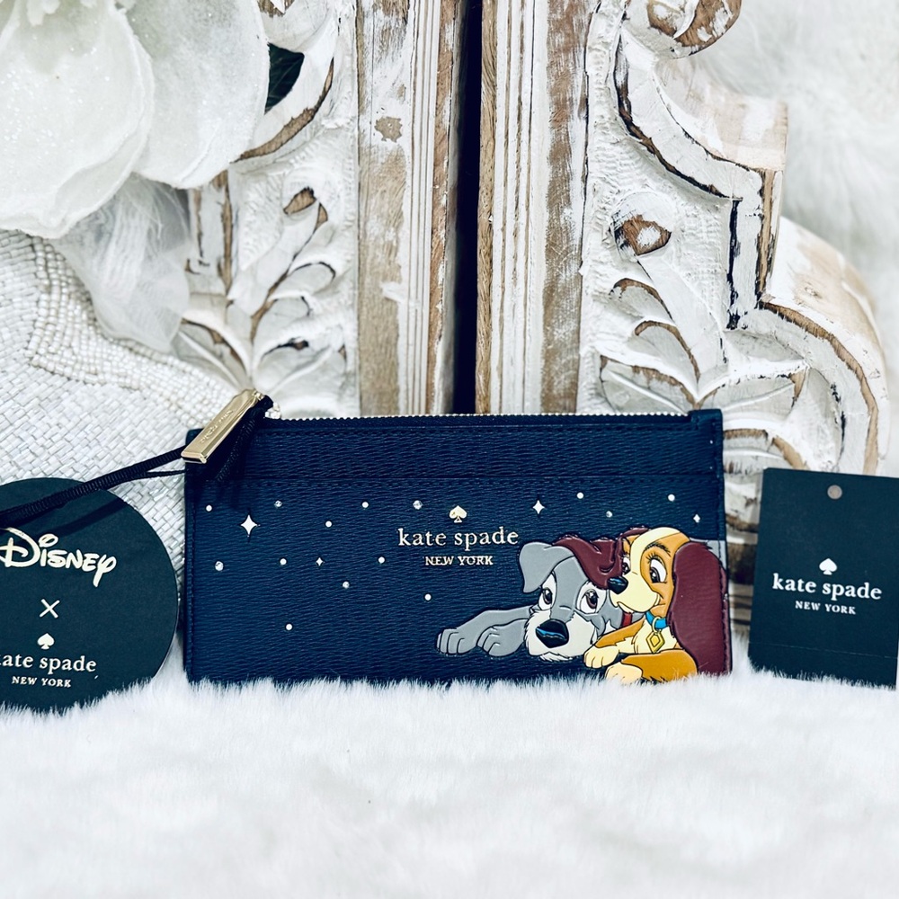 Kate Spade Lady & Tramp wallet cardholder Disney doggie novelty collectible NWT